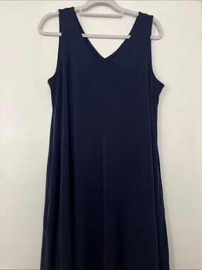 Chico's Navy V-Neck Sleeveless Maxi Dress